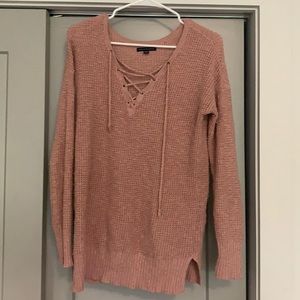 American Eagle Lace Up Sweater